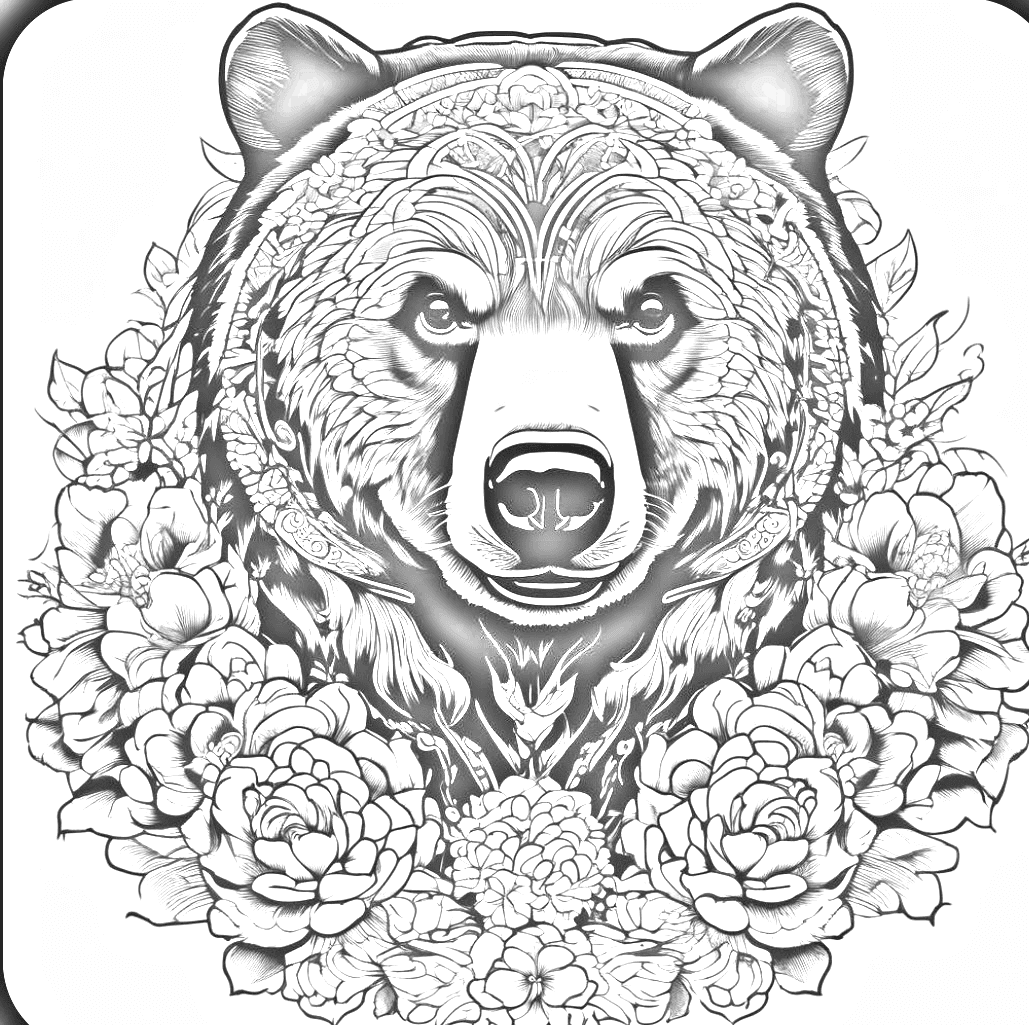 Bear & Peonies