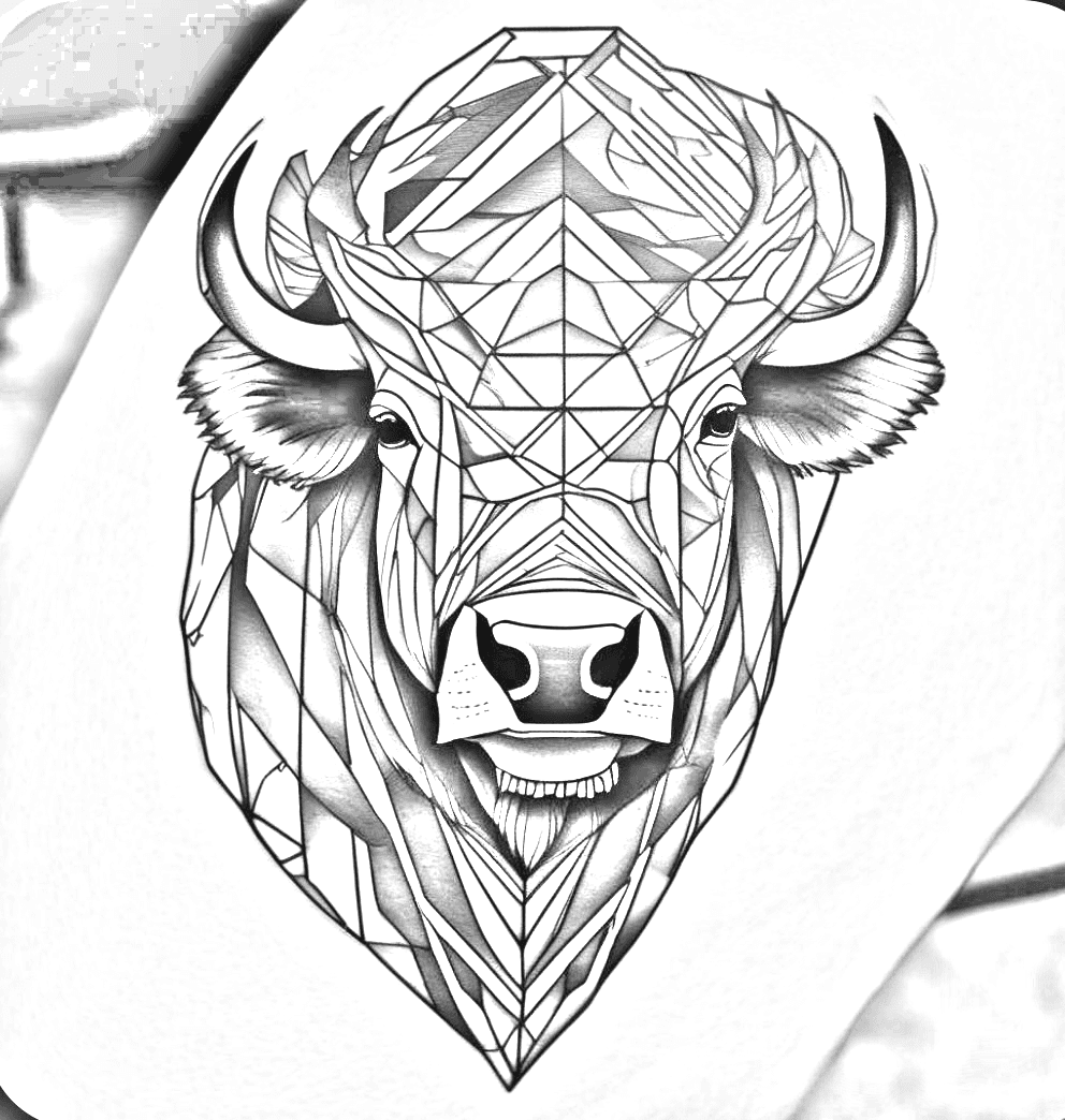 Geometric Bison No. 2