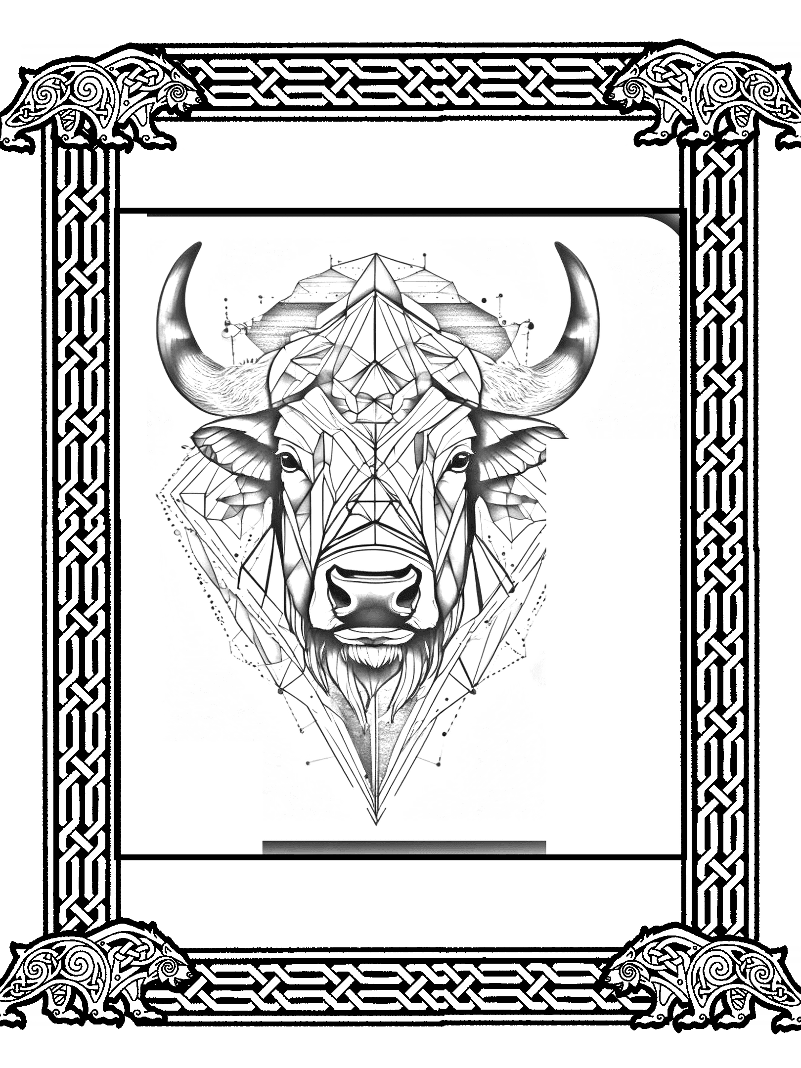 Geometric Bison No. 3
