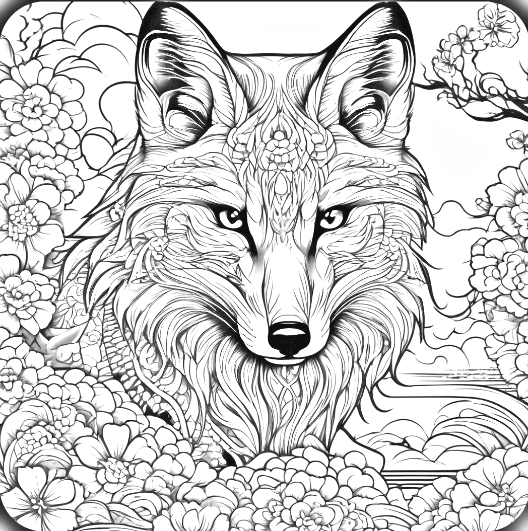 Wolf & Peonies